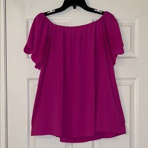 Women's Off-Shoulder Hot Pink Top